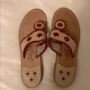 Red and Tan Jack Flat Sandal By Jack Rogers